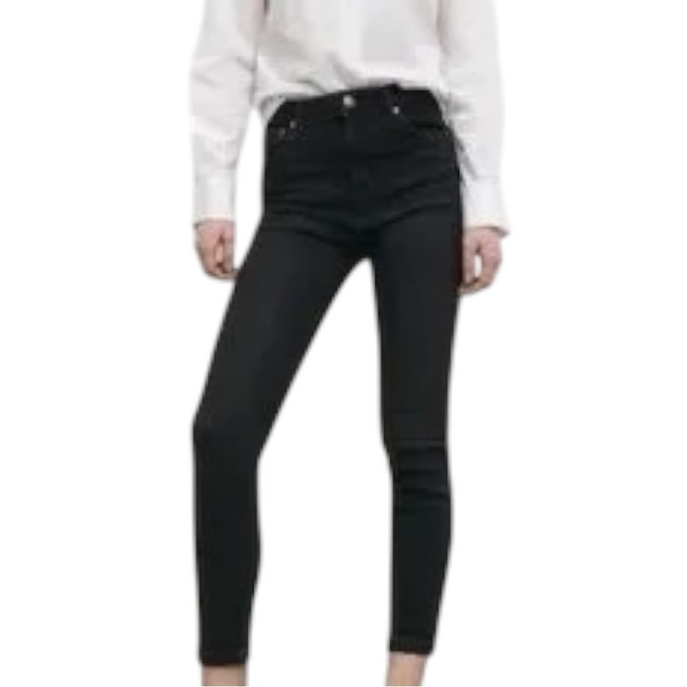 Women’s  Zara The 80s High Waist Jeans in Shadow Black SZ 2